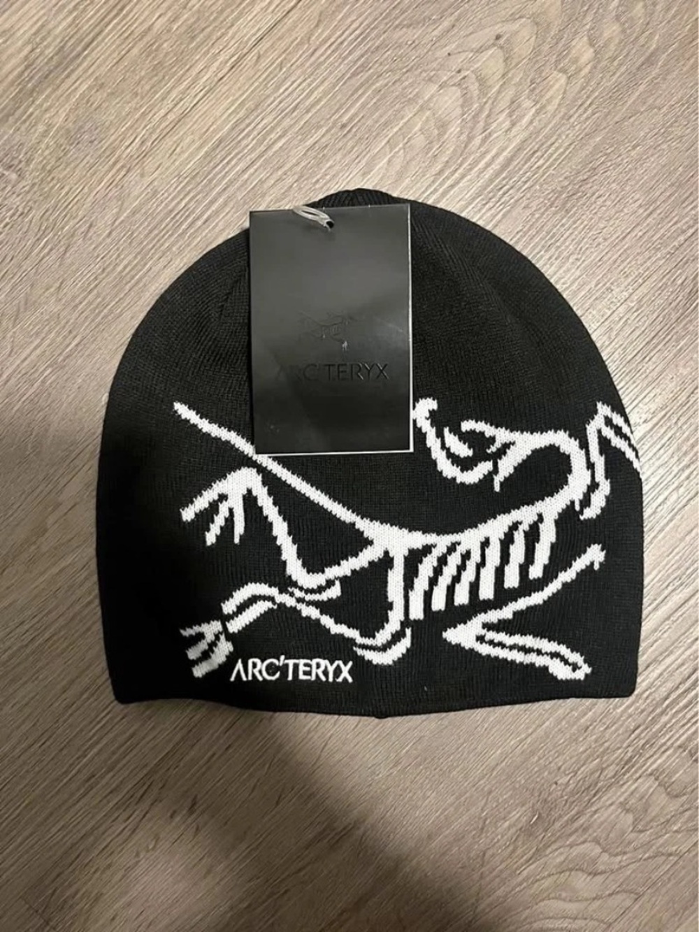 Arc'teryx Black and White Skeletal Logo Beanie